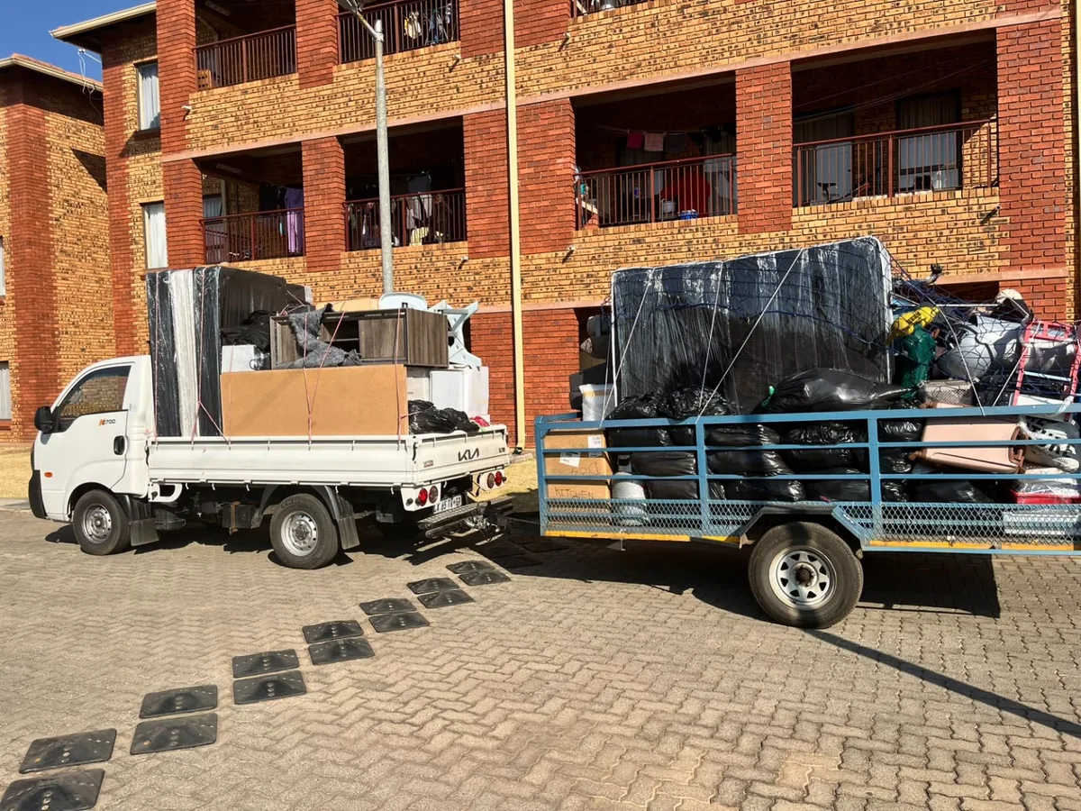 Furniture and household goods loaded for transport